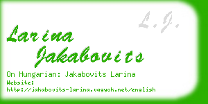larina jakabovits business card